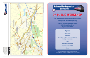 3 PUBLIC WORKSHOP VRE Gainesville-Haymarket Alternatives Analysis &amp; Feasibility Study
