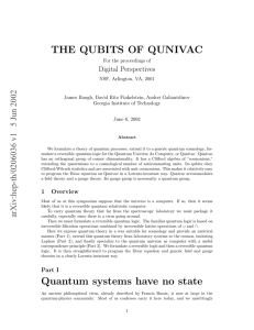 THE QUBITS OF QUNIVAC Digital Perspectives