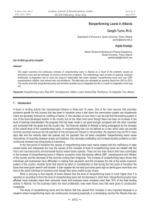 Nonperforming Loans in Albania Academic Journal of Interdisciplinary Studies MCSER Publishing, Rome-Italy