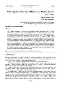 An Investigation into the Thermal Performance of Rubber-Concrete Amana Ocholi