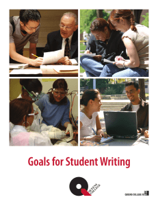 Goals for Student Writing