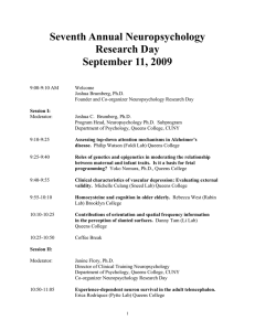 Seventh Annual Neuropsychology Research Day September 11, 2009