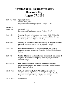 Eighth Annual Neuropsychology Research Day August 27, 2010