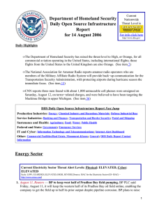 Department of Homeland Security Daily Open Source Infrastructure Report for 14 August 2006