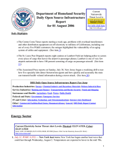 Department of Homeland Security Daily Open Source Infrastructure Report for 01 August 2006