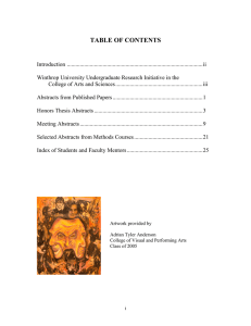 TABLE OF CONTENTS