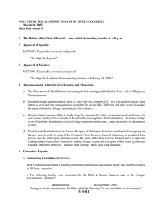 MINUTES OF THE ACADEMIC SENATE OF QUEENS COLLEGE  March 10, 2005