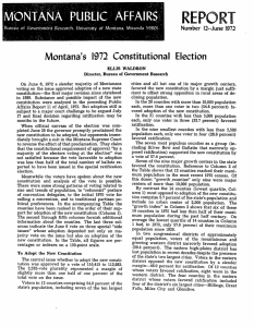 MpNTAp PUBLIC AFFAIRS Montana's  1972  Constitutional  Election