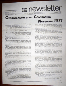newsletter 1971 ORGANIZATION NOVEMBER
