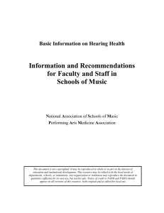 Information and Recommendations for Faculty and Staff in Schools of Music