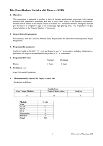 BSc (Hons) Business Statistics with Finance – SH306