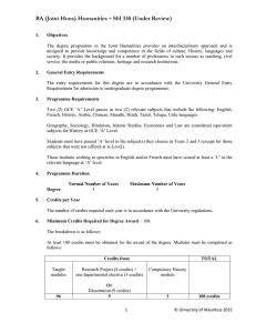 BA (Joint Hons) Humanities – SH 330 (Under Review)