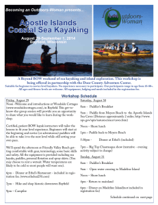 Apostle Islands Coastal Sea Kayaking Becoming an Outdoors-Woman presents... August 29-September 1, 2014