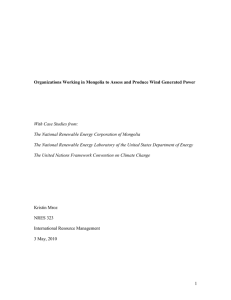 With Case Studies from: The National Renewable Energy Corporation of Mongolia