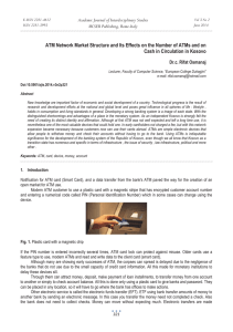 ATM Network Market Structure and Its Effects on the Number... Cash in Circulation in Kosovo