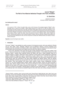Journal &#34;Shêjzat&#34;: Academic Journal of Interdisciplinary Studies MCSER Publishing, Rome-Italy