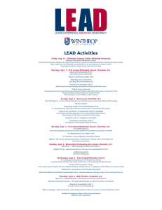 LEAD Activities Friday, Aug. 31 – DiGiorgio Campus Center, Winthrop University