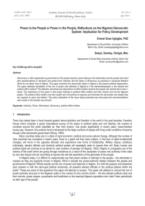 Power to the People or Power in the People, Reflections... System: Implication for Policy Development