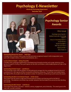 Psychology E‐Newsle er  Psychology Senior  Awards  this issue
