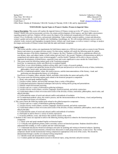 Spring 2014  Instructor: Catherine C. Chang Class Time: TR 5:00-6:15