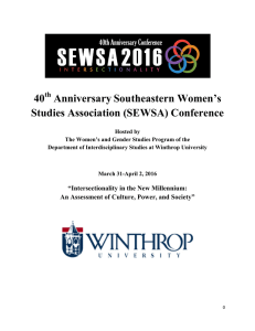 Southeastern Women’s 40 Anniversary Studies Association (SEWSA) Conference