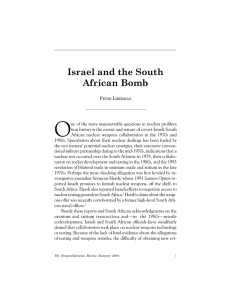 O Israel and the South African Bomb