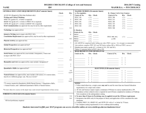 NAME ID# GENERAL EDUCATION REQUIREMENTS (38-47 semester hours)