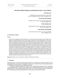 Microfinance Market Diagnoses and Beneficiaries Impact - Case of Albania