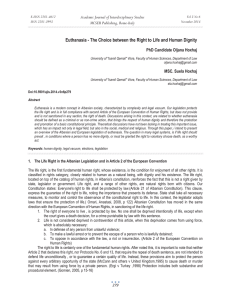 Euthanasia - The Choice between the Right to Life and... Academic Journal of Interdisciplinary Studies MCSER Publishing, Rome-Italy PhD Candidate Oljana Hoxhaj