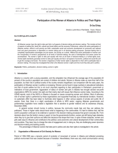 Participation of the Women of Albania in Politics and Their... Academic Journal of Interdisciplinary Studies MCSER Publishing, Rome-Italy Dr.ùsa Erbaû