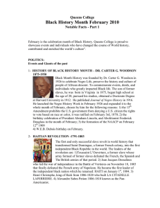 Black History Month February 2010 Queens College Notable Facts - Part 1