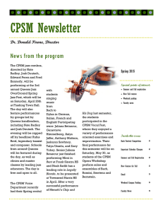 CPSM Newsletter News from the program Dr. Donald Pirone, Director