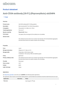 Anti-CD24 antibody [30-F1] (Phycoerythrin) ab25494 Product datasheet 1 Image Overview