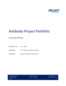 Antibody Project Portfolio University of Abcam