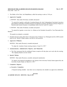 MINUTES OF THE ACADEMIC SENATE OF QUEENS COLLEGE