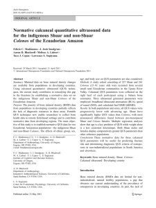 Normative calcaneal quantitative ultrasound data for the indigenous Shuar and non-Shuar