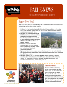 BACI E-NEWS Happy New Year! Building Active Communities Initiative