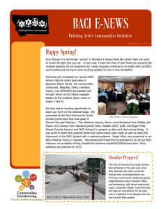 BACI E-NEWS Happy Spring! Building Active Communities Initiative