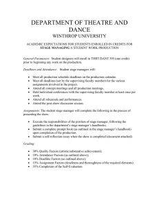 DEPARTMENT OF THEATRE AND DANCE  WINTHROP UNIVERSITY