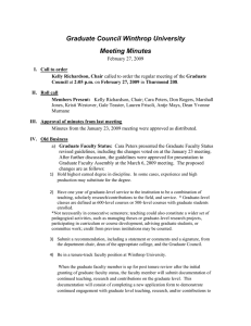 Graduate Council Winthrop University Meeting Minutes
