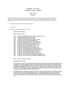 Winthrop  University Graduate  Council  Minutes October 8, 2004 306 Tillman