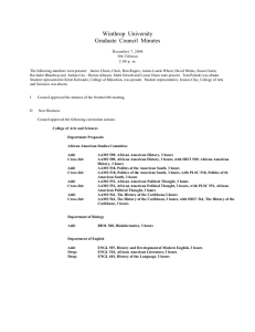 Winthrop  University Graduate  Council  Minutes