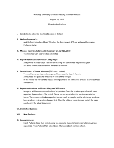 Winthrop University Graduate Faculty Assembly Minutes August 20, 2010 Plowden Auditorium
