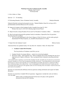 Winthrop University Graduate Faculty Assembly Minutes, Sep 19, 2014 018 Kinard Hall
