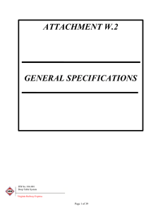 ATTACHMENT W.2  GENERAL SPECIFICATIONS  