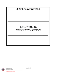 TECHNICAL SPECIFICATIONS ATTACHMENT W.3