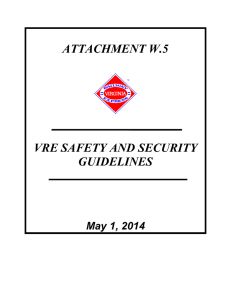 ATTACHMENT W.5 VRE SAFETY AND SECURITY GUIDELINES