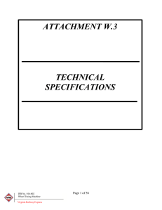 ATTACHMENT W.3  TECHNICAL SPECIFICATIONS