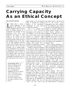 Carrying Capacity As an Ethical Concept T S