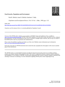 Food Security, Population and Environment Population and Development Review